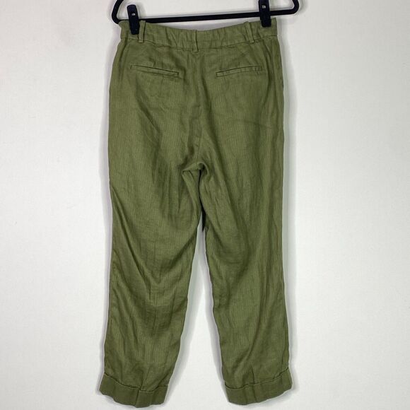 J. Crew Rhodes Cuff Hem Linen Ankle Pants Women's Size 6 - Picture 2 of 9